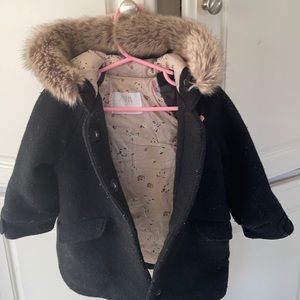 Zara toddler 2-3 coat with faux fur color